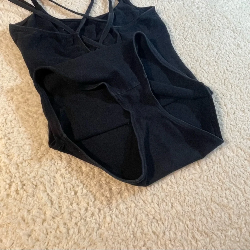 Capezio Black Double Strap Camisole Leotard Ballet Dance | Kids Large
